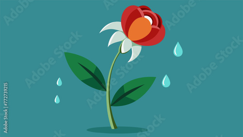 A wilted flower with tears streaming down its petals symbolizing the gradual deterioration of ones mental and emotional wellbeing under the