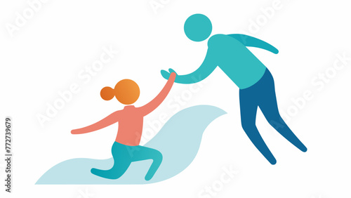 A watercolor painting of a person holding out their hand to help someone up highlighting the innate human desire to be kind and helpful to