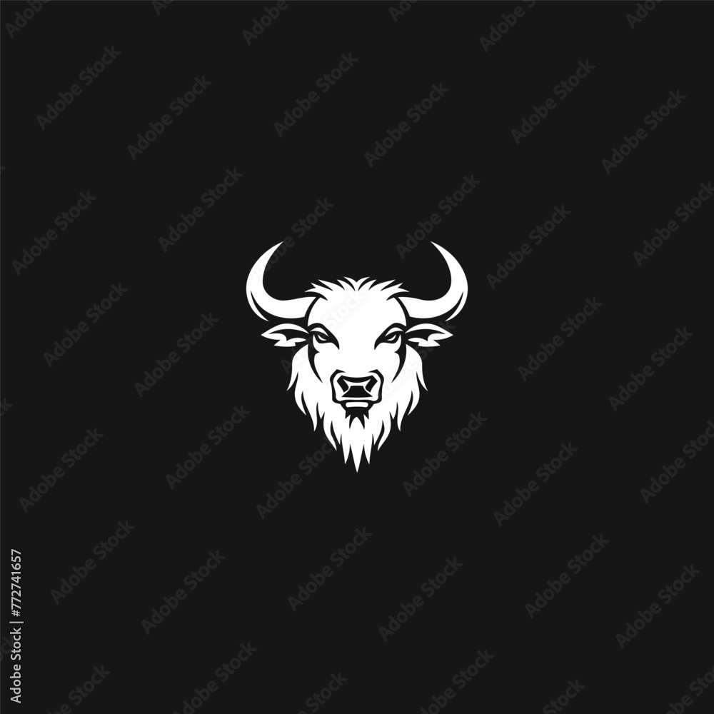 Buffalo logo design vector flat illustration