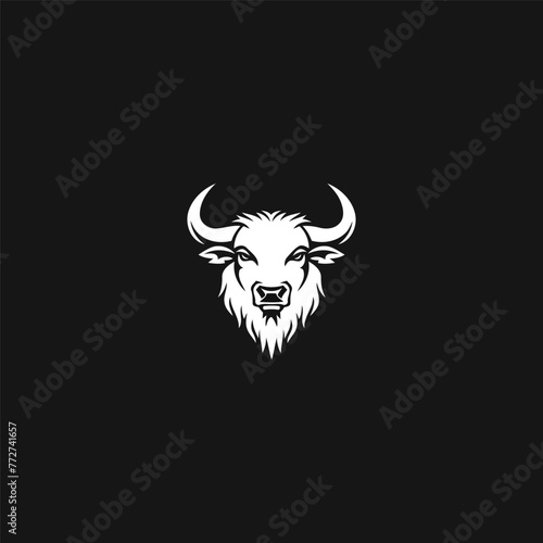 Buffalo logo design vector flat illustration