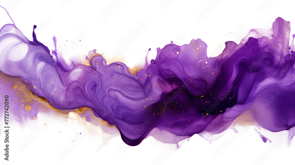 Purple and Gold Paint Splash and Texture on white and transparent background. Paint Stain Purple and Gold Paint Splash and Texture on white and transparent background. Paint Stain