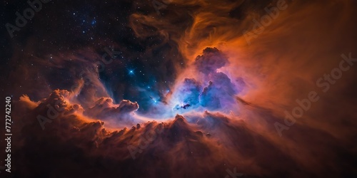 Cosmic Nebula. Colorful Galaxy, Starry Night. Celestial Universe. Supernova Background Wallpaper.