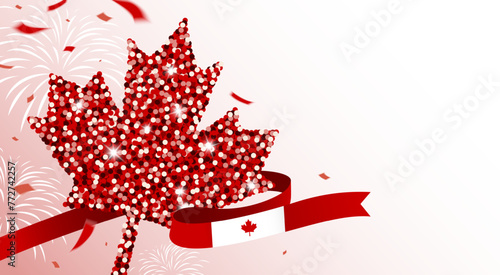 Canada day banner design with copy space Vector illustration © ArtBackground
