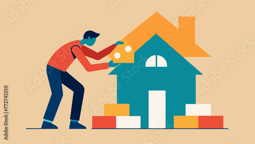 An illustration of a person building a house for someone in need showing how altruistic actions can help individuals feel more in control and