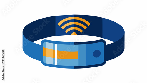 A closeup image of a wristband with builtin NFC technology. This band can be used by eventgoers to scan into different areas and access photo