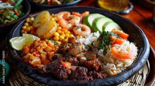 Casado is a traditional dish in Costa Rican cuisine photo