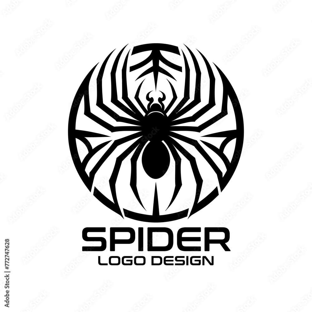 Naklejka premium Spider Vector Logo Design