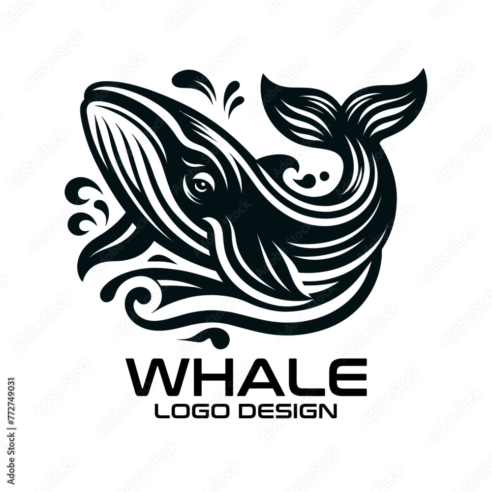Whale Vector Logo Design Whale Vector Logo Design