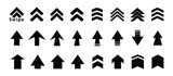 Set swipe up arrows icon. Collection of arrows directed upwards. Black arrows signs. Scroll Graphic vector elements for web, applications, infographics, social media design.