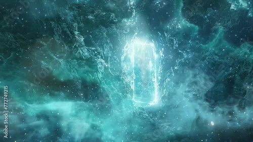 celestial rebirth ancient entity materializes amidst. seamless looping overlay 4k virtual video animation background photo