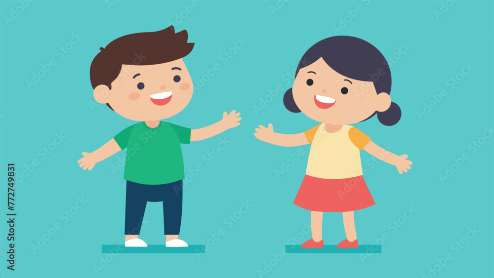 Two siblings happily playing together as they have finally reached a compromise after a day of arguing. Two siblings happily playing together as they have finally reached a compromise after a day of arguing.