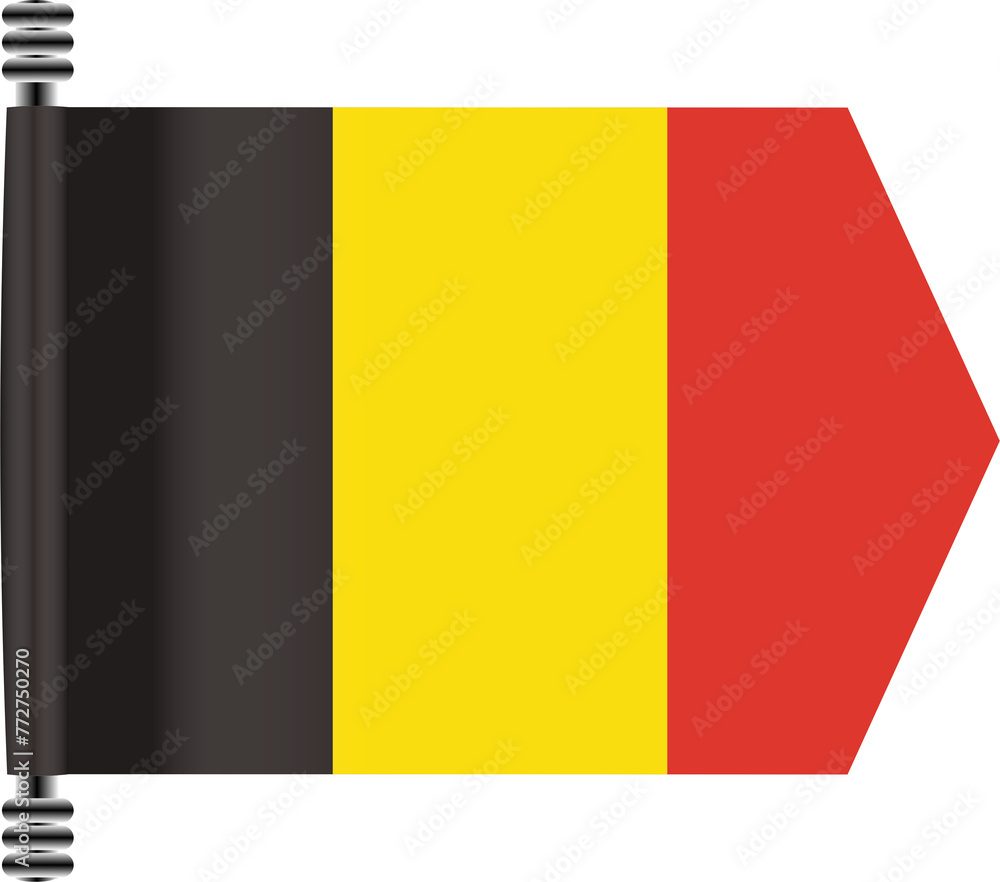 Fototapeta premium BELGIUM FLAG ROLLED EFFECT