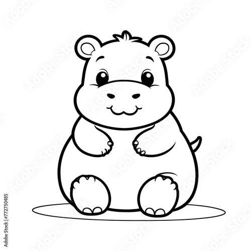 the cute animal coloring page for kids
