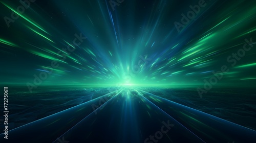 Fototapeta Naklejka Na Ścianę i Meble -  Abstract Design Background,blue and bright green, space theme, dreamlike perspectives, global imagery . For Design, Background, Cover, Poster, Banner, PPT, KV, Wallpaper