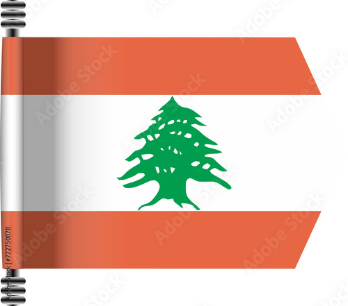 LEBANON FLAG ROLLED EFFECT