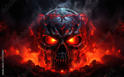 The Crimson-Eyed Skull A Terrifying Vision