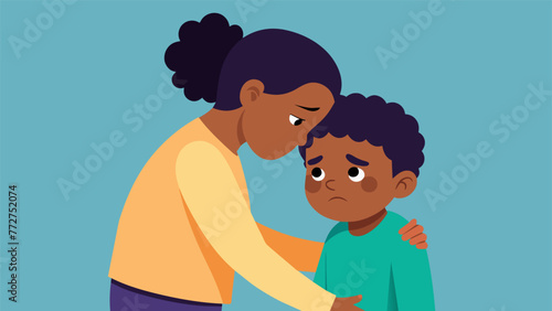 A child soothing their parent who is experiencing an emotional breakdown displaying a newfound strength and resilience in the face of their