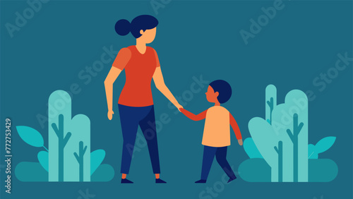 A young child reaching for a parents hand while exploring a new environment representing the confidence and security that can be instilled in