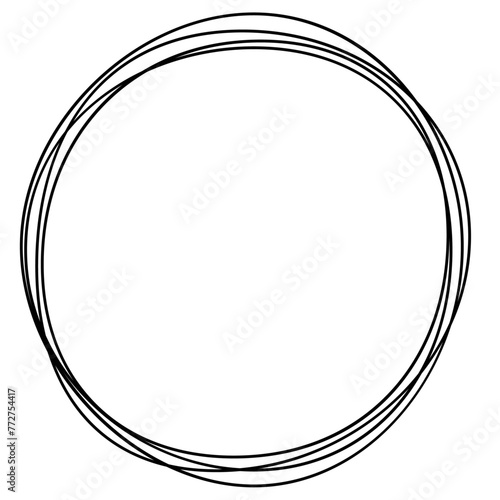 Black line imperfect round frame.