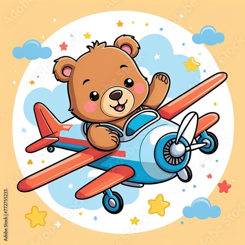 an image of a teddy bear on a plane © dark
