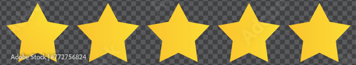 Five stars customer product rating review flat icon for apps and websites