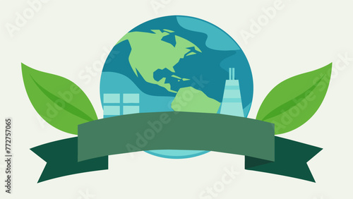 Macro shot of a banner proudly displaying the companys commitment to reducing environmental impact through reshoring and sustainable practices.