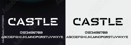 Modern abstract digital alphabet font. Minimal technology typography, Creative urban sport fashion futuristic font and with numbers. vector illustration