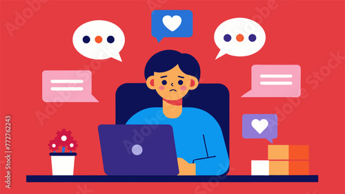An individual scrolling through social media visibly agitated as they come across posts and comments that challenge their personal views.