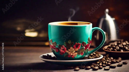 Delicious coffee cup isolated on studio background