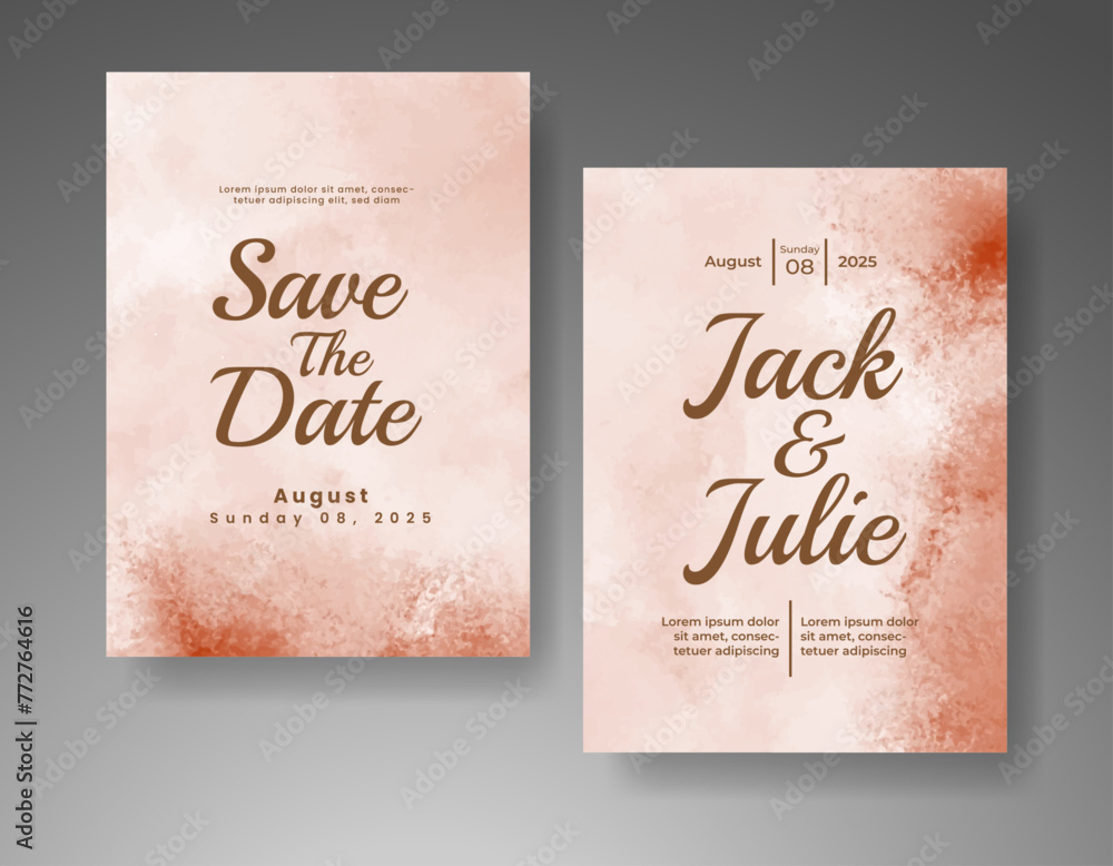 Wedding invitation with abstract watercolor background Wedding invitation with abstract watercolor background
