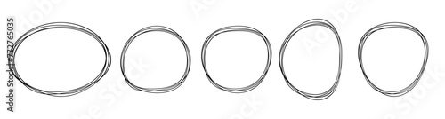 Картината върху платно Black line imperfect round frames set