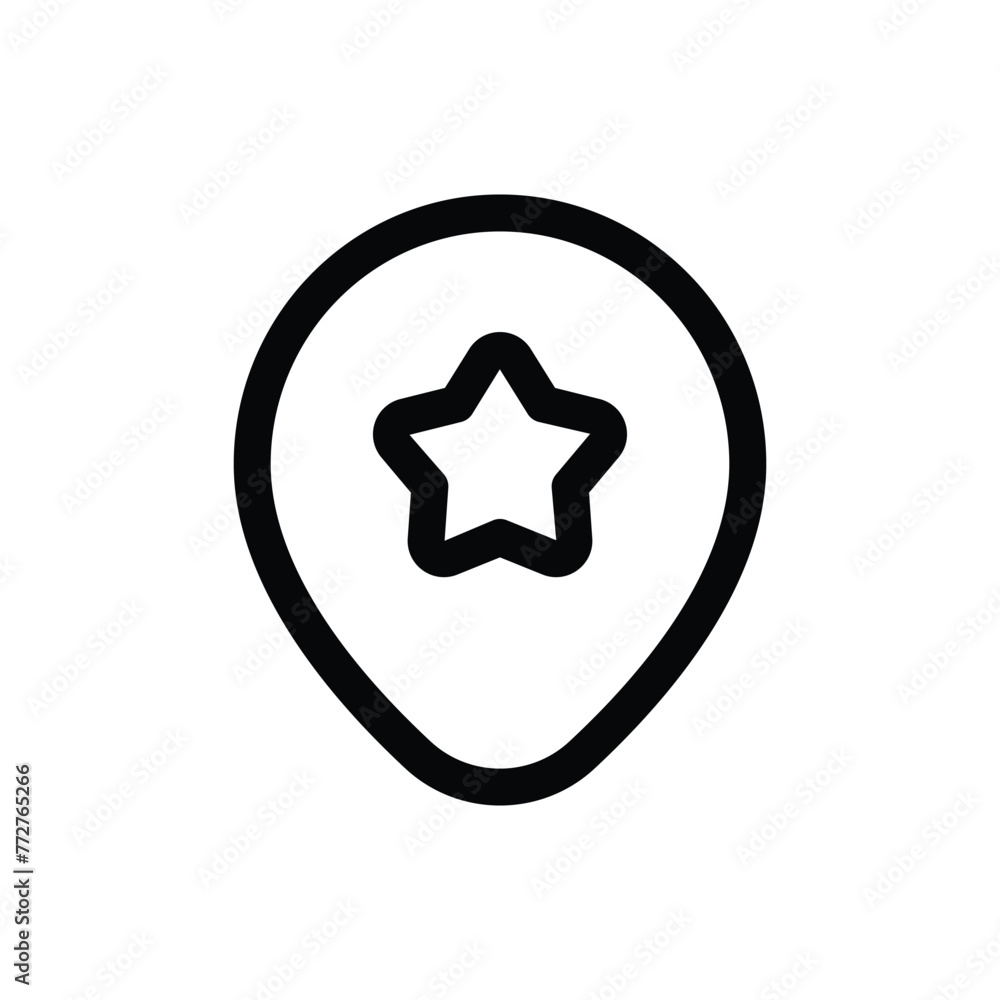 Favorite Location icon in trendy outline style isolated on white background. Favorite Location silhouette symbol for your website design, logo, app, UI. Vector illustration, EPS10. Favorite Location icon in trendy outline style isolated on white background. Favorite Location silhouette symbol for your website design, logo, app, UI. Vector illustration, EPS10.