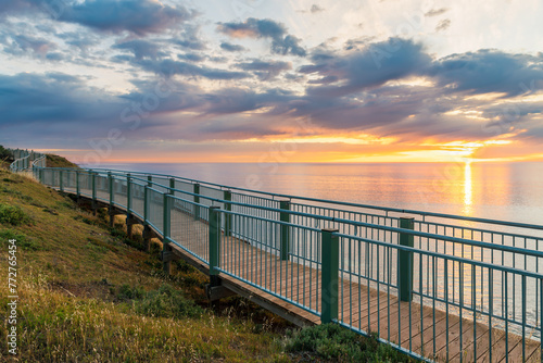 Hallett Cove new coastal boardwalk with sea view at sunset, South Australia © myphotobank.com.au