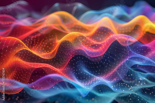 Noise-infused color wave, retro-futuristic gradient blend