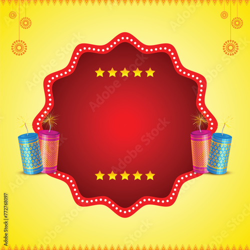 Diwali vector, Deepavali Concept, Blank Template,  Graphic design element