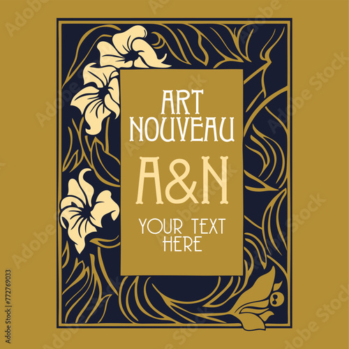 vector vintage items: label art nouveau	
