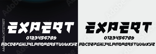 Digital modern alphabet font. Creative abstract urban, futuristic, fashion, sport, minimal technology typography. Simple vector illustration with number