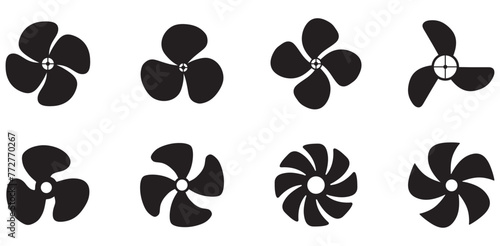 Collection of fan icon. symbols isolated on a white background. Vector illustration. Editable stroke