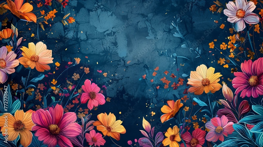 Obraz premium Wildflower whimsy, doodled and designed for creative minds