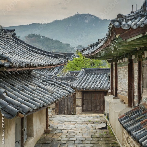 Beautiful scenery of a quiet Korean traditional house