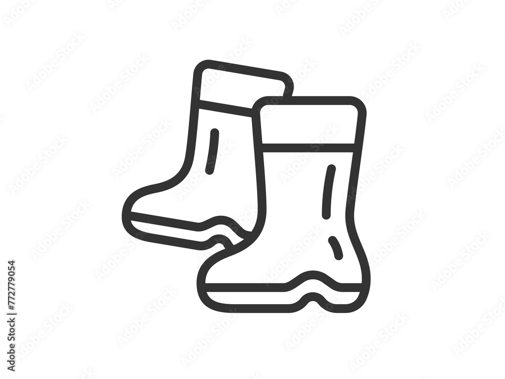 レインブーツのアイコン(線画)のイラスト レインブーツのアイコン(線画)のイラスト