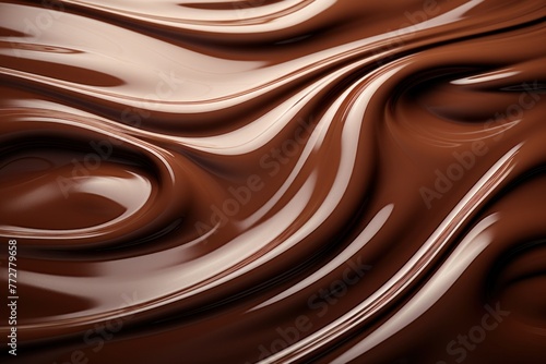 Detailed Close Up of a Chocolate Swirl Pattern. Generative AI