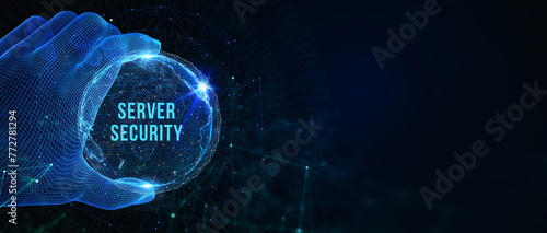 Cyber security data protection business technology privacy concept. Server security. 3d illustration