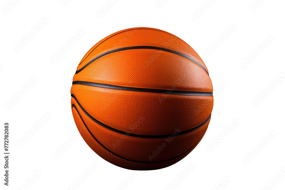 Citrus Slam: Vibrant Orange Basketball on Clean White Background. On a Clear PNG or White Background.