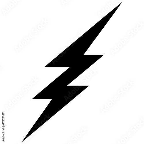 Lightning bolt Thunderstorms, Weather icon, simple vector svg illustration, hand drawn black and white, isolated on white background