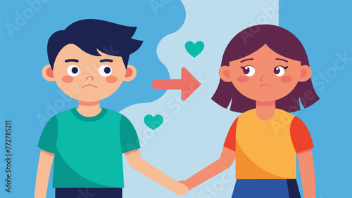 A photo of two siblings engaging in a compromise or negotiation highlighting the potential for conflict resolution and cooperative