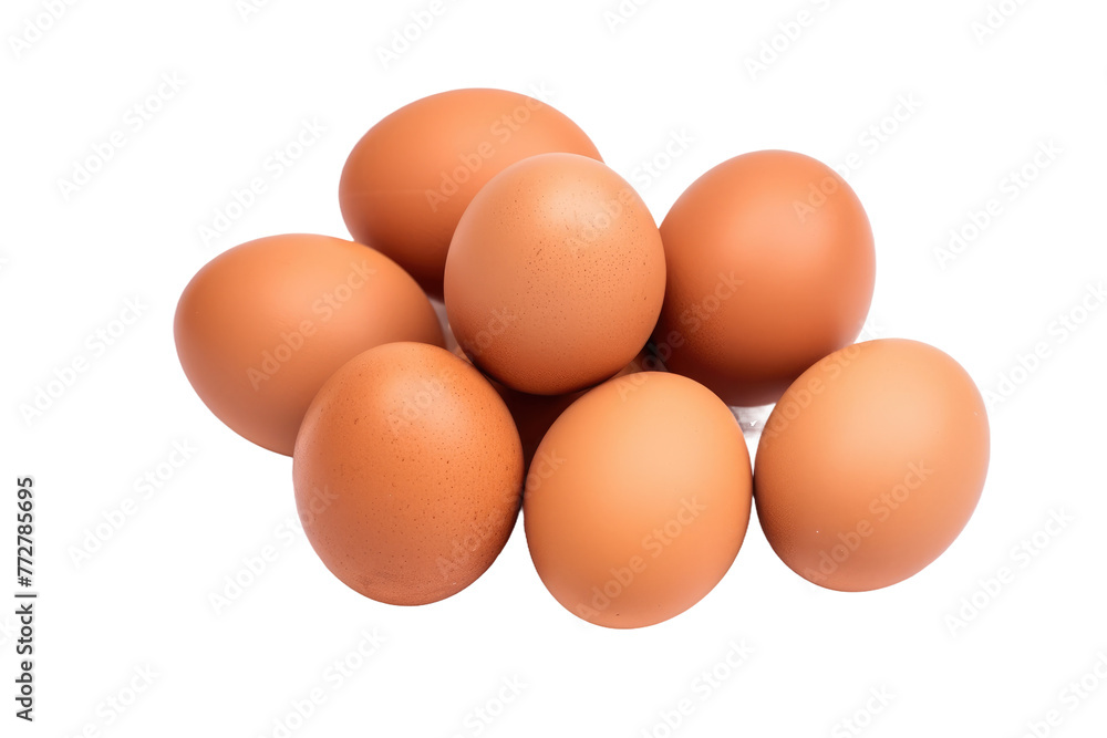 Nestled Earthly Treasures: A Pile of Brown Eggs. On a Clear PNG or White Background. Nestled Earthly Treasures: A Pile of Brown Eggs. On a Clear PNG or White Background.