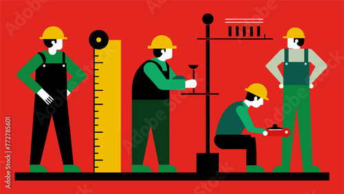 In the assembly line workers use precision instruments to measure and materials with extreme accuracy reducing the amount of waste produced during