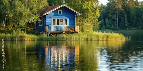 A photography of beautiful nature concept with summer house