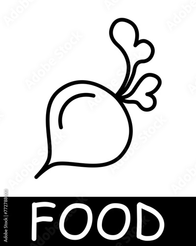 Beet line icon. Vegetables, greens, dish, cutting, food, taste, spices, satiety, hunger, refrigerator. Vector line icon for business and advertising